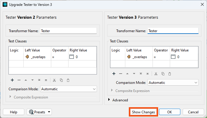 Comparing transformer versions